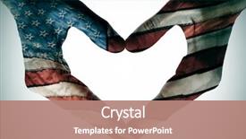  Presentation with american heart - Audience pleasing presentation consisting of patriotic - man hands painted backdrop and a coral colored foreground