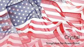  Presentation with patriotic - Slides having patriotic - multiple american flags overlapping background and a coral colored foreground