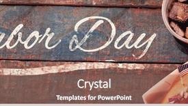  Presentation with cold drink - Presentation theme enhanced with patriotic - panoramic shot of labor day background and a violet colored foreground