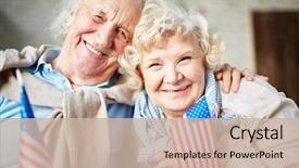  Presentation with patriotic usa - Audience pleasing slide deck consisting of patriotic - smiling seniors with flags backdrop and a soft green colored foreground