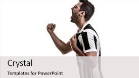  Presentation with soccer - Slides featuring patriotic - soccer fan celebrating on white background and a light gray colored foreground