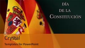  Presentation with spanish - PPT theme featuring patriotic - some spanish flags background and a gold colored foreground