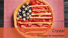  Presentation with broken wall american flag - Slide set consisting of patriotic - tasty american flag pie background and a red colored foreground
