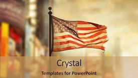  Presentation with american flag - Amazing PPT layouts having patriotic - tattered american flag blowing backdrop and a yellow colored foreground