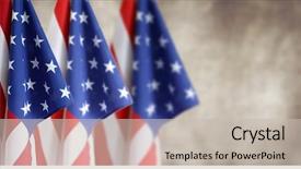  Presentation with brown - Colorful PPT theme enhanced with patriotic - three american flags in front backdrop and a soft green colored foreground