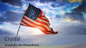  Presentation with wide - Audience pleasing theme consisting of patriotic - wide angle photo backdrop and a light blue colored foreground