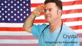  Presentation with red white blue patriotic - Amazing slides having patriotic american doctor giving backdrop and a light blue colored foreground