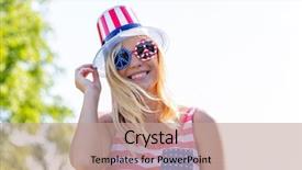  Presentation with 4th july - Amazing theme having patriotic blonde model having fun backdrop and a coral colored foreground