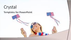  Presentation with 4th july - Amazing theme having patriotic blonde model having fun backdrop and a white colored foreground