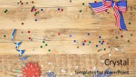  Presentation with usa flag - Cool new slide set with patriotic christmas - american flag bow and confetti backdrop and a coral colored foreground