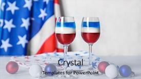  Presentation with patriotic - Beautiful slide deck featuring patriotic christmas - layered cocktails in colors backdrop and a light blue colored foreground