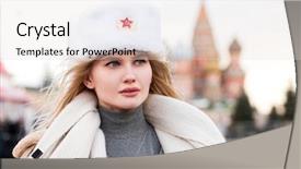  Presentation with beautiful young girl red - Cool new slide set with patriotic christmas - russian beauty portrait backdrop and a  colored foreground