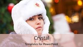  Presentation with beautiful young girl red - Beautiful slide deck featuring patriotic christmas - russian beauty portrait backdrop and a lemonade colored foreground