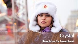  Presentation with beautiful young girl red - Colorful slide set enhanced with patriotic christmas - russian beauty portrait backdrop and a violet colored foreground