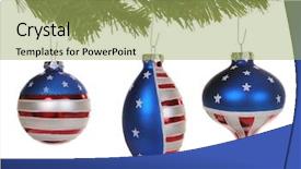  Presentation with united states and flag and eagle - Audience pleasing presentation theme consisting of patriotic christmas - united states flag ornaments backdrop and a yellow colored foreground