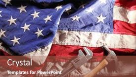  Presentation with patriotic usa - Cool new presentation theme with patriotic-collection-of-worn backdrop and a red colored foreground