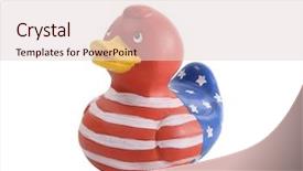  Presentation with patriotic - PPT theme consisting of patriotic duck colored like the united states flag background and a lemonade colored foreground