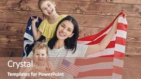  Presentation with patriotic usa - Theme having patriotic holiday happy family mother background and a  colored foreground