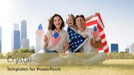  Presentation with happy holiday - PPT layouts with patriotic-holiday-happy-family-parents background and a  colored foreground