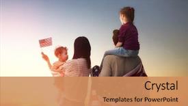  Presentation with happy holiday - Theme enhanced with patriotic holiday happy family parents background and a coral colored foreground