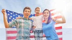  Presentation with happy holiday - Amazing slides having patriotic holiday happy family parents backdrop and a light blue colored foreground