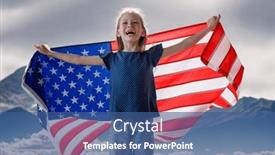  Presentation with happy holiday - Presentation theme enhanced with patriotic-holiday-happy-kid-cute background and a ocean colored foreground