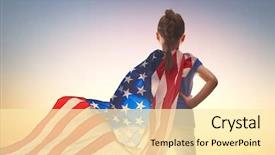  Presentation with patriotic - Beautiful presentation theme featuring patriotic holiday happy kid cute backdrop and a blonde colored foreground