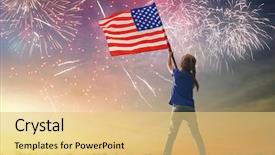  Presentation with 4th july - PPT theme consisting of patriotic holiday happy kid cute background and a yellow colored foreground