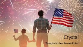  Presentation with happy holiday - Audience pleasing PPT theme consisting of patriotic holiday happy kid cute backdrop and a coral colored foreground