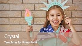  Presentation with happy holiday - Colorful slides enhanced with patriotic holiday happy kid cute backdrop and a coral colored foreground