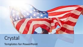  Presentation with 4th july - Presentation enhanced with patriotic holiday happy young woman background and a light blue colored foreground