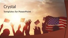  Presentation with celebrate - Presentation theme with patriotic holiday silhouettes of people background and a lemonade colored foreground