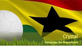  Presentation with ghana flag - Slides having patriotic plant - grass growing outdoors against digitally background and a tawny brown colored foreground