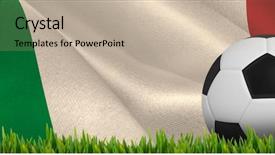  Presentation with italian flag painted - Audience pleasing PPT theme consisting of patriotic plant - grass growing outdoors against digitally backdrop and a  colored foreground