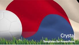  Presentation with korea flag - PPT theme having patriotic plant - grass growing outdoors against korea background and a  colored foreground