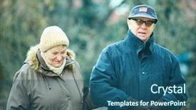  Presentation with patriotic - Theme consisting of patriotic plant - senior couple in the park background and a  colored foreground