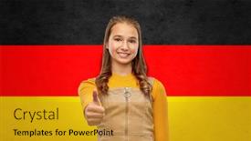  Presentation with german - Colorful slide set enhanced with patriotism-gesture-and-people-concept backdrop and a gold colored foreground