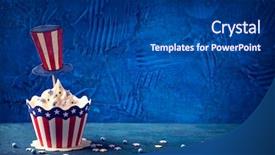  Presentation with patriotic - Colorful presentation theme enhanced with patriotoc - patriotic fourth of july cupcakes backdrop and a ocean colored foreground