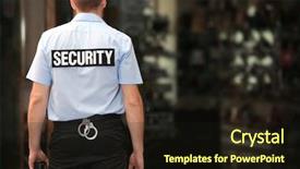  Presentation with security - Audience pleasing theme consisting of intercept - security man standing indoors backdrop and a wine colored foreground