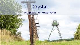  Presentation with czech republic - Beautiful slide set featuring patrol tower and remains backdrop and a sky blue colored foreground
