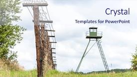  Presentation with czech republic - Presentation enhanced with patrol tower and remains background and a sky blue colored foreground