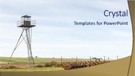  Presentation with czech republic - Slides enhanced with patrol tower near satov czech background and a sky blue colored foreground