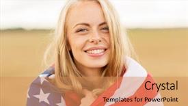  Presentation with wrapped flag - Colorful slide set enhanced with patrotic - country patriotism independence day backdrop and a coral colored foreground