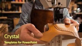  Presentation with sewing machine - Colorful PPT layouts enhanced with patrs on a sewing machine backdrop and a tawny brown colored foreground