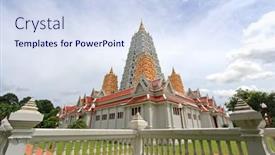  Presentation with now - Cool new presentation design with pattaya-thailand-august-31-pagodas backdrop and a sky blue colored foreground
