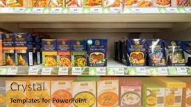  Presentation with thailand food - Theme with pattaya-thailand-circa-february-2016 background and a yellow colored foreground