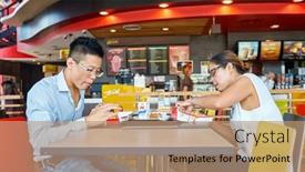  Presentation with thailand food - Presentation theme enhanced with pattaya-thailand-february-25-2016 background and a coral colored foreground