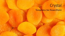  Presentation with dry - Cool new slide set with patterm - dry apricots arranged backdrop and a gray colored foreground
