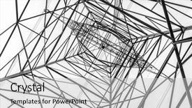  Presentation with power transmission line - Audience pleasing slide set consisting of patterm - tall power line pylon silhouette backdrop and a light gray colored foreground