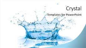  Presentation with water environment - Amazing presentation design having pattern environment - splashing blue water on white backdrop and a white colored foreground